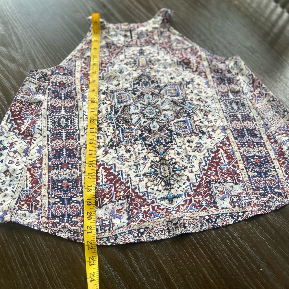 Miss me blouse beaded bohemian tank Gypsy hippie western art to‎ wear top - Picture 10 of 11